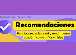 Recomendaciones para favorecer la salud y rendimiento académico de niños y niñas